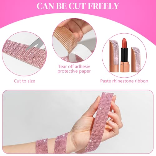 MAYCREATE® 1Roll Self Adhesive Crystal Rhinestone Ribbon Diamond Bling Tape Rhinestones Strips Sticker for Arts Crafts Wedding Birthday Party DIY Event Car Phone Decoration Pink 2 PCS MAYCREATE® 1Roll Self Adhesive Crystal Rhinestone Ribbon Diamond Bling Tape Rhinestones Strips Sticker for Arts Crafts Wedding Birthday Party DIY Event Car Phone Decoration Pink 2 PCS